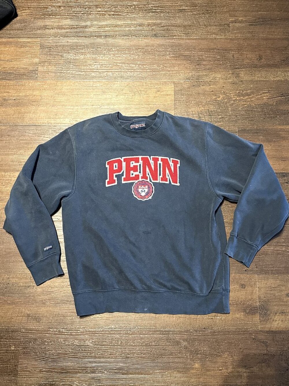 Vintage JanSport Penn University of Pennsylvania Crewneck Sweatshirt Mens L Navy